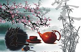 茶樓壁畫圖片