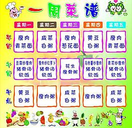 幼兒園菜譜圖片