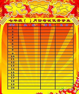 光荣榜图片