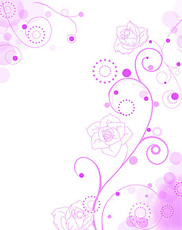 粉色花朵线条移门图