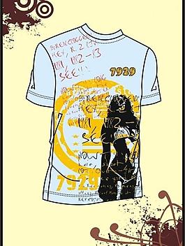 男裝 t shirt 印花設(shè)計(jì) 比基尼女孩圖片