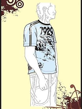 男裝 t shirt 印花設(shè)計 恐龍異形圖片