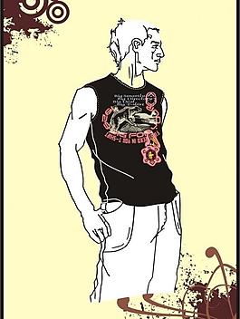 男裝 t shirt 印花設計 北極熊加小烏龜圖片