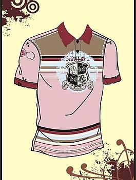 男裝 t shirt 印花設(shè)計 彩條紋加印章圖片