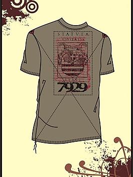 男裝 t shirt 印花設(shè)計 舊信紙書稿圖案圖片