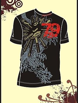 男裝 t shirt 印花設(shè)計(jì) 中國(guó)龍圖片