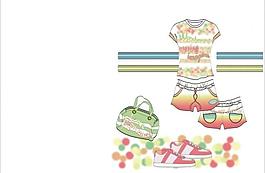 女童服裝款式設(shè)計(jì)手稿圖片