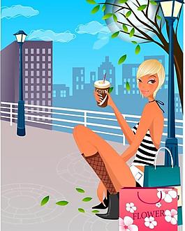 時(shí)尚購物美女圖片