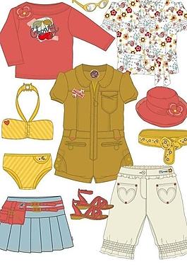 童裝圖案款式設計手稿流行服飾圖片