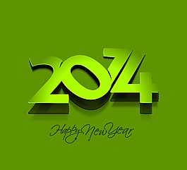 綠色2014新年背景矢量素材