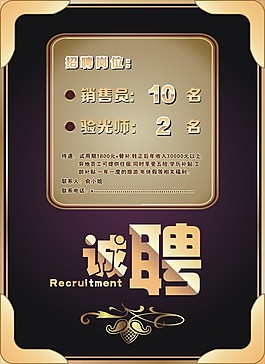 誠聘海報