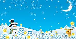 卡通 冬天 雪人 月亮 星星 圣誕 相冊模板圖片