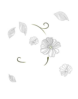 白色花朵花瓣移門(mén)圖片