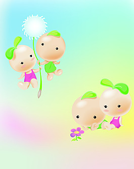 卡通小孩移門(mén)圖片