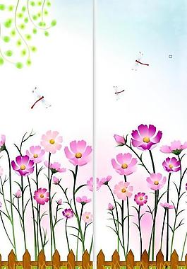 夢幻花紋移門圖片