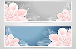 夢幻花紋花朵 橫幅圖片