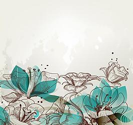 手繪花紋背景圖片