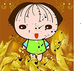 可愛(ài) 兒童 花紋 卡圖片
