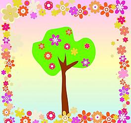 树木与花纹 树木 花图片