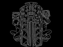 cad 歐式花紋雕塑圖片