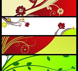 時尚花紋花卉橫幅圖片