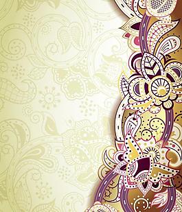 歐式花紋背景圖片