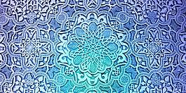 藍色背景花紋圖片