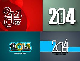 創(chuàng)意2014新年藝術(shù)字矢量素材