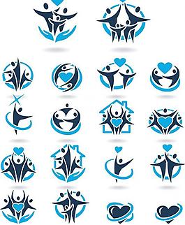 人形愛心團隊logo設計圖片