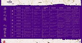 華方九道 九種養生 紫色底圖片