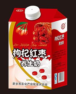 枸杞紅棗養(yǎng)生奶包裝（展開(kāi)圖）圖片