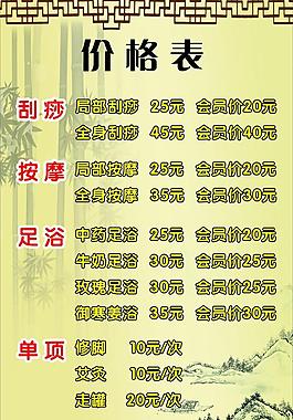 價格表圖片