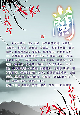 中國風(fēng)蘭花素材下載模板下載