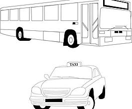 公交車與出租車圖片