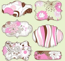 浪漫古典花紋花朵 標(biāo)簽圖片