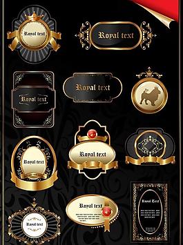 金色歐式標(biāo)簽徽章圖片