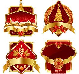 金色 圣誕標(biāo)簽 圣誕背景 花邊 邊框 絲帶 童話 蝴蝶結(jié)圖片