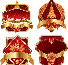 歐式圣誕標(biāo)簽矢量圖片