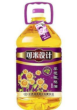葵花橄欖油標(biāo)簽設(shè)計(jì) （展開圖）圖片