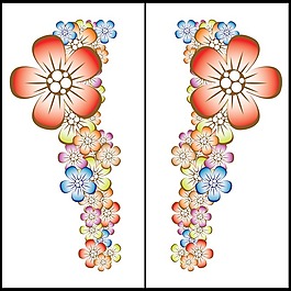 彩色花朵移門模板下載