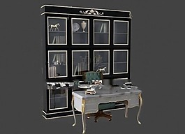 黑色沉靜書(shū)柜3d模型