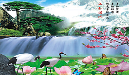 山水畫矢量素材