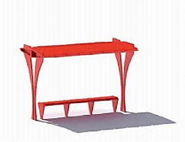 簡易候車亭3D模型