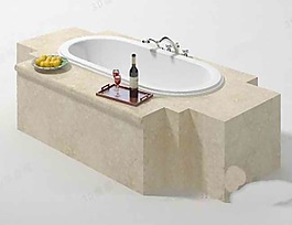 豪華浴缸3D模型