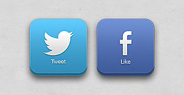twitter和facebook图标素材