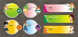 可愛兒童banner矢量素材 CDR