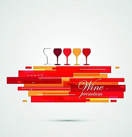 抽象葡萄酒菜单图片