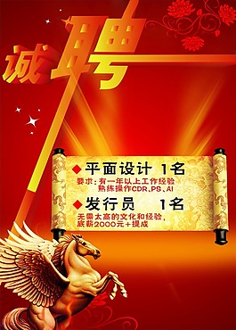 誠聘海報