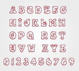 26个英文字母及数字设计 艺术字图片