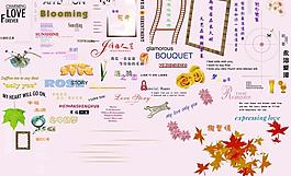 藝術(shù) 藝術(shù)字 字體 設(shè)計字體 婚紗設(shè)計字體 英文字體 英文 樹葉 楓葉 紅葉 筐圖片
